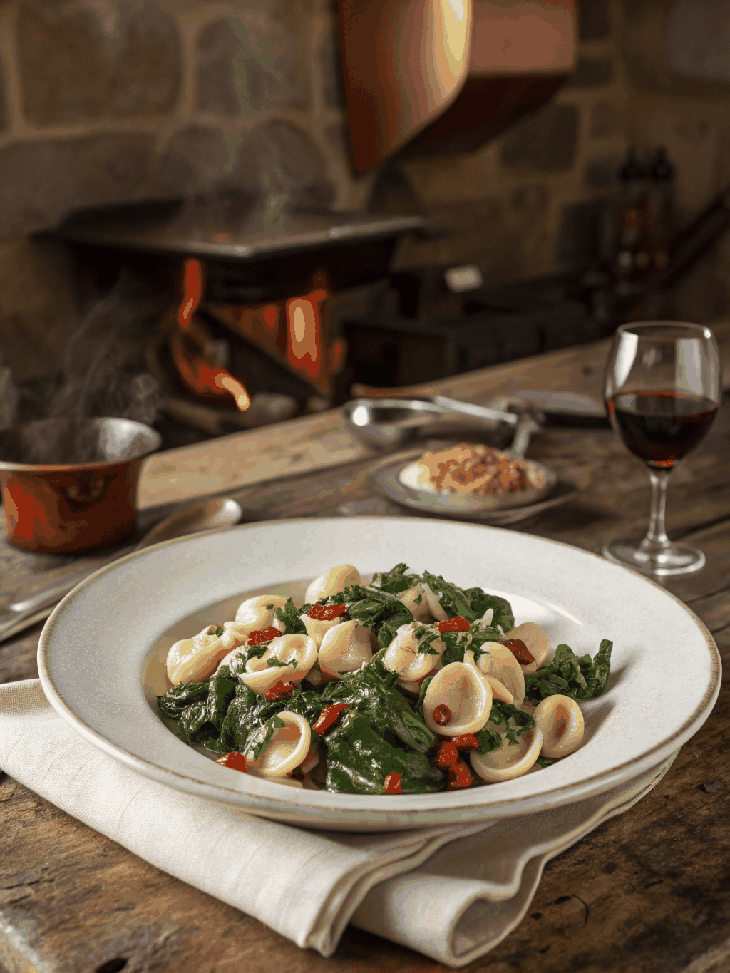 Orecchiette pasta with broccoli rabe and garlic