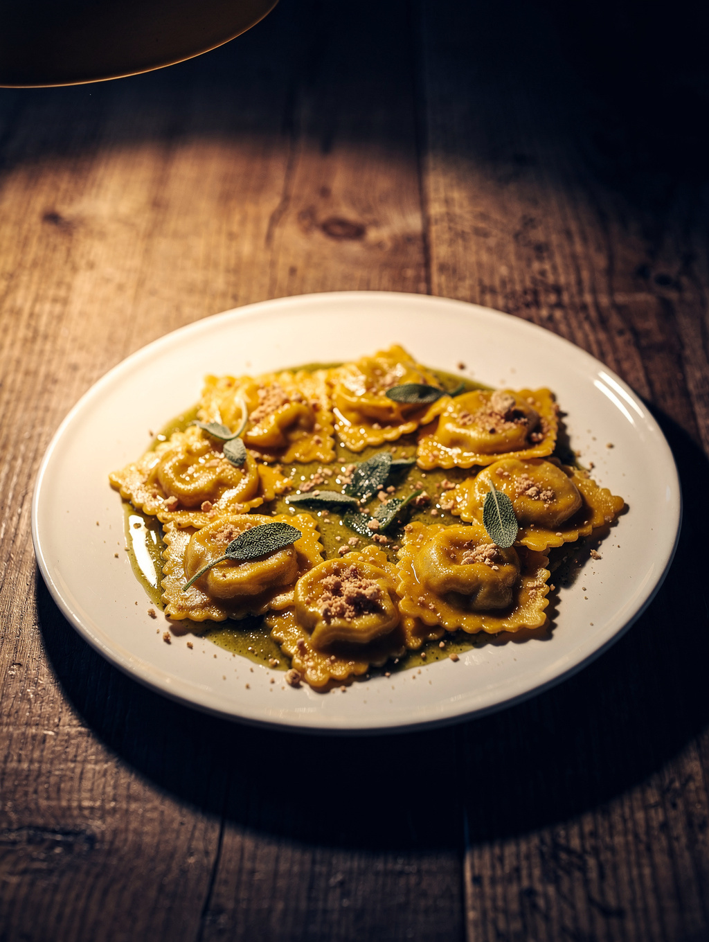 Butternut squash ravioli with sage butter
